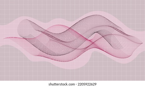 Vector illustration of pink math curves with nice shape transitons - beauty of geometry, suitable for different kind of backgrounds - presentations, documents, video, like HD, Full HD, 4K, 8K, etc. 16