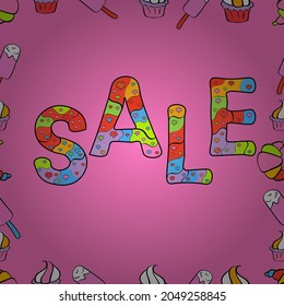 Vector illustration. Illustration in pink, orange and black colors. Special Offer Sale Paper Tag, Banner, Poster or Flyer design on pink, orange and black background, Creative. Seamless.