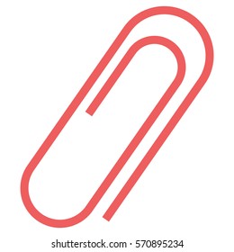 Ilustración vectorial del icono del clip de papel rosa
