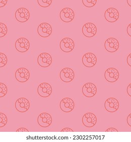 Vector illustration of pink pattern of donuts with icing. Children's textile pattern. Delicious donuts. Children's wallpaper.