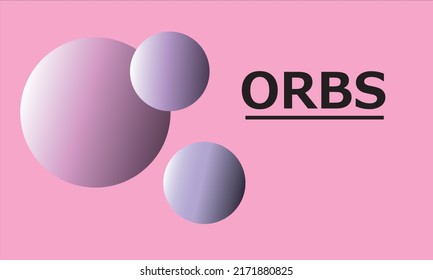 vector illustration of Pink peach spheres of balls on coral background (ORBS). Realistic 3d shapes. Horizontal banner, poster 