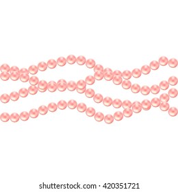 Vector illustration of Pink pearl beads