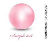 Vector illustration of Pink pearl on white background 