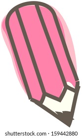 Vector illustration of pink pencil