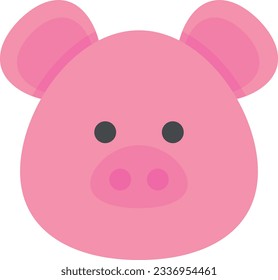 Vector illustration of a pink piggy icon.