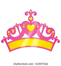 Vector Illustration Of Pink Princess Crown