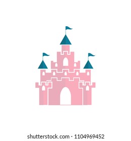 The vector illustration of pink princess magic castle svg