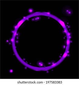 Vector illustration of Pink purple abstract on a black background