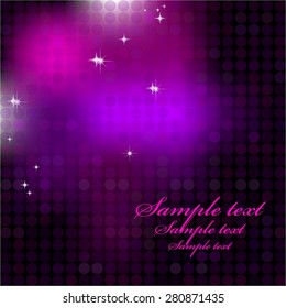 Vector illustration of Pink - purple abstract background. Fireworks.