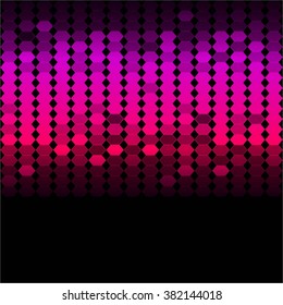 Vector illustration of Pink purple abstract on a black background.
