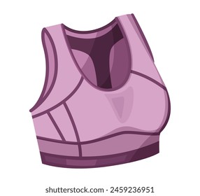 Vector illustration of a pink and purple sports bra. Fitness apparel concept. Design for sportswear advertising and promotional materials.