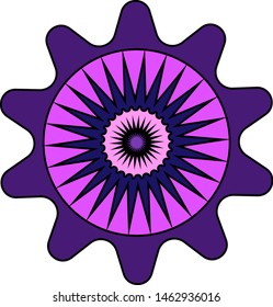 Vector illustration of pink and purplemandala, eastern style
