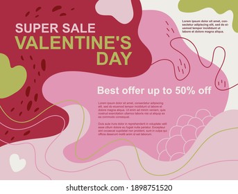Vector illustration. pink, red, green abstract background. Template for your design