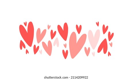 Icono de imagen vectorial de corazones rosados y rojos