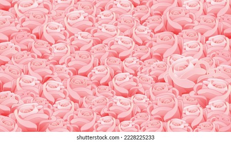 Ilustración vectorial del diseño de fondo de rosas rosas rosas o rojas para el Día de San Valentín, tarjeta de invitación para la boda