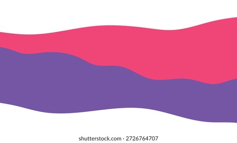 Ilustração vetorial de um fundo ondulado rosa e vermelha com corações 3d e curvas coloridas para um design de modelo de banner da Web