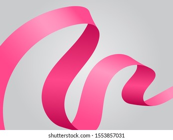 Vector illustration. Pink ribbon background
