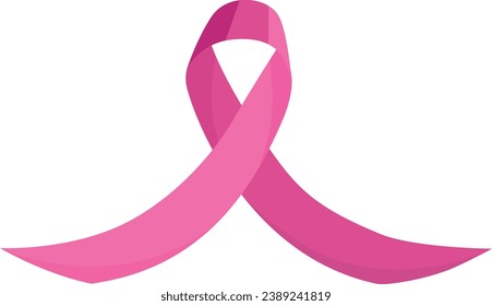 Vector illustration of a pink ribbon. Breast cancer. Breast disease.