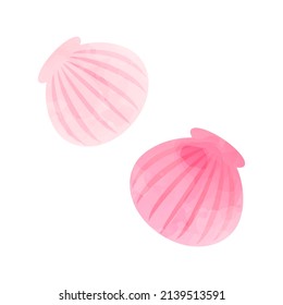 Vector illustration of pink shells