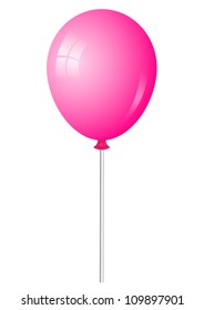 Vector illustration of pink shiny balloon