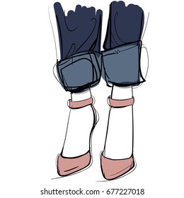 Vector illustration. Pink shoes on white background.