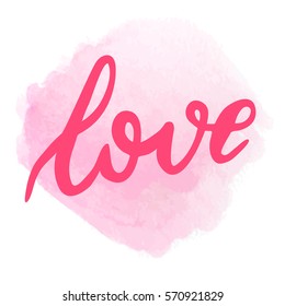 Vector illustration of a pink simple text 'Love'