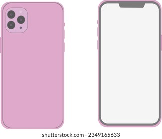 Vector illustration of a pink smartphone