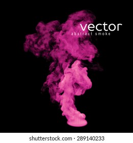 Vector illustration of pink smoke on black. Use it as an element of background in your design.