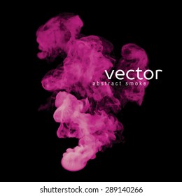 Imagen vectorial del humo rosa en negro. Utilícelo como elemento de fondo en su diseño.