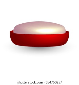 Vector illustration of Pink soap.