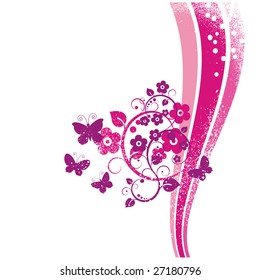 Vector illustration. Pink spring background.