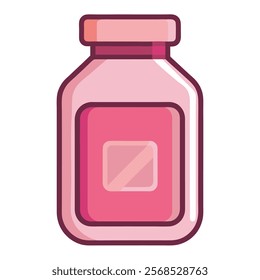 Vector Illustration of a Pink Square Stomach Pill.Perfect for medical, pharmaceutical, or health-related designs. 

