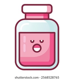 Vector Illustration of a Pink Square Stomach Pill.Perfect for medical, pharmaceutical, or health-related designs. 

