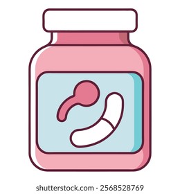 Vector Illustration of a Pink Square Stomach Pill.Perfect for medical, pharmaceutical, or health-related designs. 

