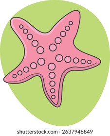 vector illustration of pink starfish