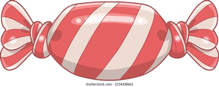 vector illustration of a pink strawberry candy