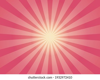 Vector illustration of Pink sunburst background
