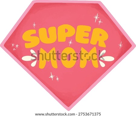 Vector illustration of a pink superhero shield emblem with 
