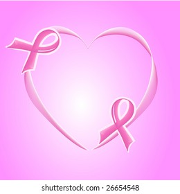 vector illustration of pink Support Ribbon