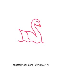 ilustración vectorial de un cisne rosa