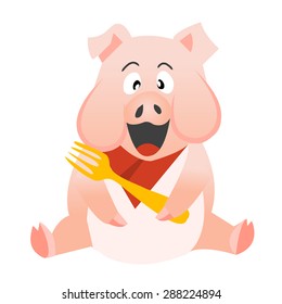A vector illustration of a pink teddy bear soft toy peeking out of a white valentine's day gift basket.