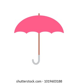 Vector illustration of pink umbrella in flat design.