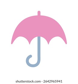 Ilustración vectorial del ícono del paraguas rosa. El ícono de pronóstico de Clima.