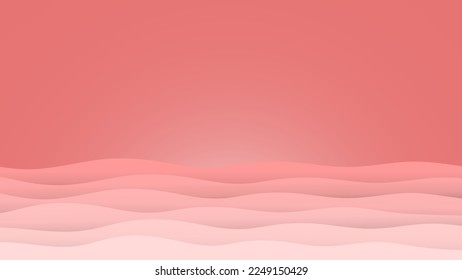 Vector illustration pink wave pattern,Soft gradient pastel waves,Abtract pink shell style