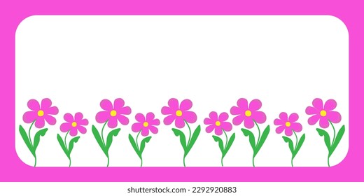 vector illustration pink and white background frame with place for text - doodle kosmeya stylized