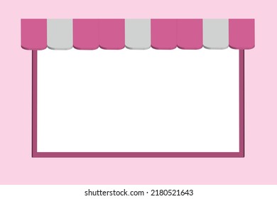 Vector illustration of pink with white framed board background in 3d style.
