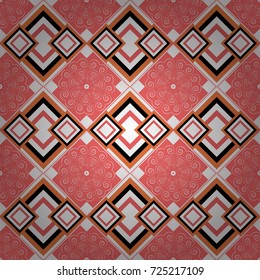 Vector illustration. Pink, white and orange abstract background painted geometry shine and layer element seamless pattern.