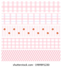 Vector illustration of pink-colored checked patterns.