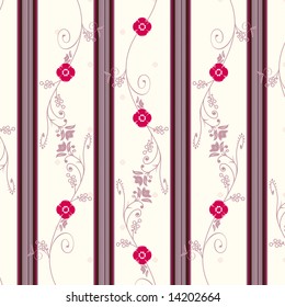 Vector illustration of a pinkish vintage seamless pattern wallpaper.