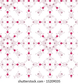 Vector illustration of a pinkish vintage seamless pattern wallpaper.